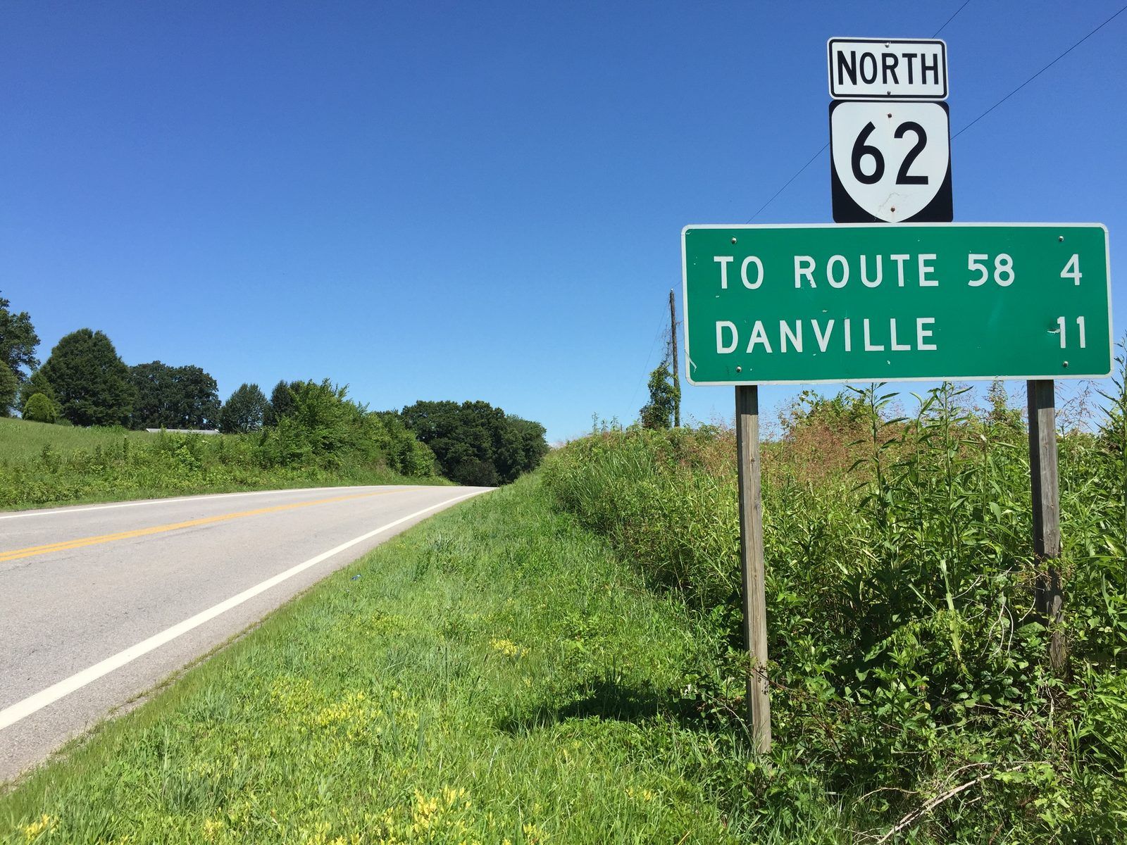 2017-06-26 11 09 38 View north along Virginia State Route 62 (Milton Highway) between River Bend Road (Virginia State Secondary Route 1527) and Sonshine Drive in southeastern Pittsylvania County, Virginia
